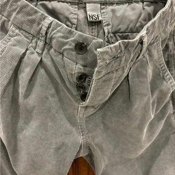 NSF Womens Cotton Corduroy High Rise button fly Straight Leg Pants Gray Size 25 - Picture 7 of 7